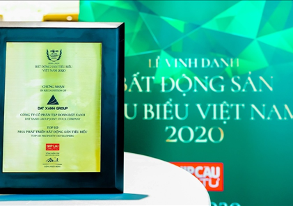 Tập đoàn Đất Xanh tiếp tục được vinh danh “Nhà phát triển bất động sản tiêu biểu”