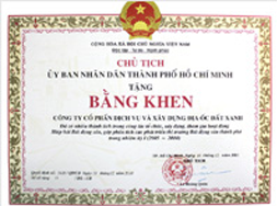 Bằng khen của Chủ tịch UBND Tp.HCM